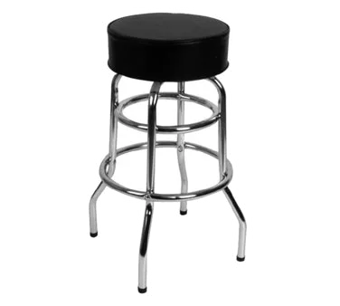 Klinger's Trading CSRC24-CHROME FRAME Swivel Bar Stool Base, 2-Ring Chrome Frame, Chrome Plated Round Steel Tubing, Free Standing