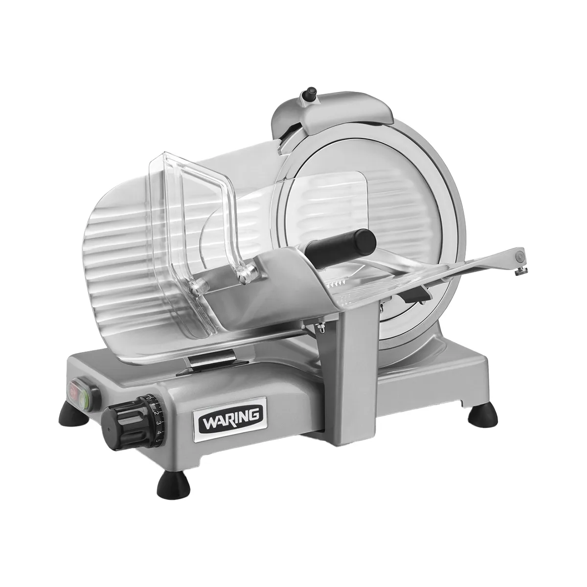 Waring WCS250SV - Meat Slicer, 10" Chrome Blade, 3/4 HP Belt Motor, Aluminum Base, Adjustable 0-19/32", NSF Certified