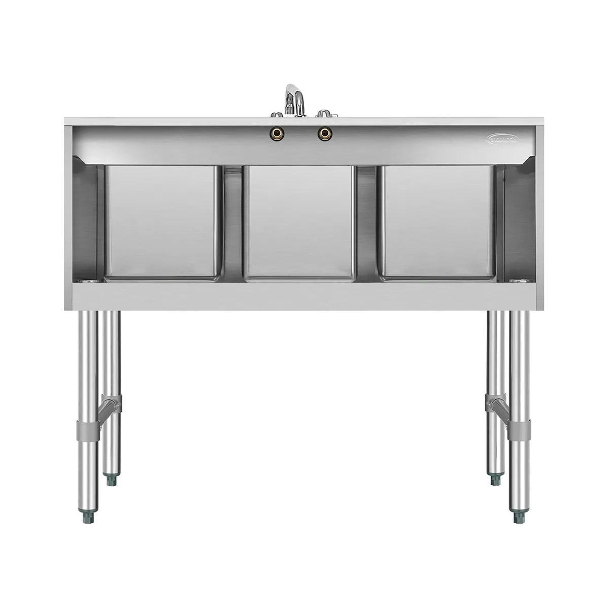 Koolmore SBR3B38-320 38" Underbar Sink Units, 3 Compartment without Drainboard