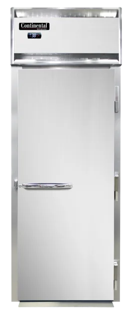 Continental Refrigerator D1RINRT-SD-GD 35" 1-Section Roll Thru Refrigerator, 32 cu. ft., Top Mounted