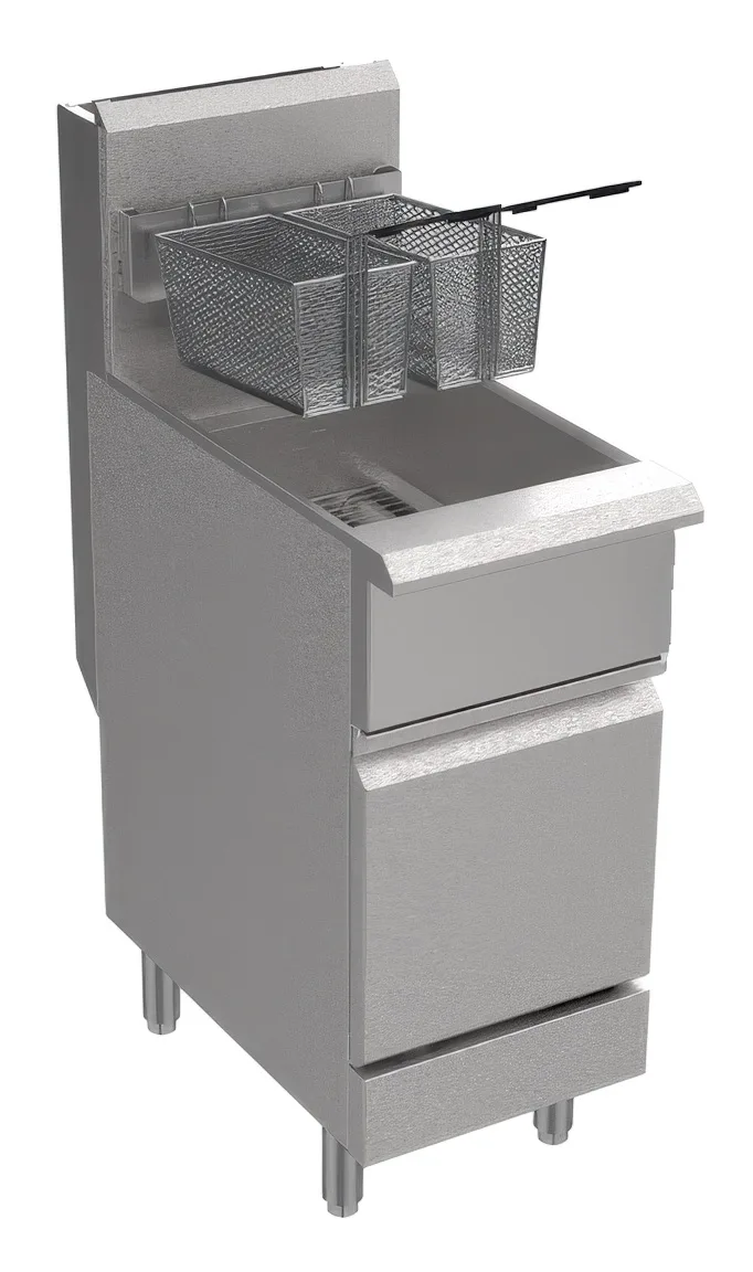 Serv-Ware SGF-40L-SA 15.5" Floor Model Gas Deep Fryer, Full Pot, Liquid Propane, 40 Ibs, 90.000 BTU