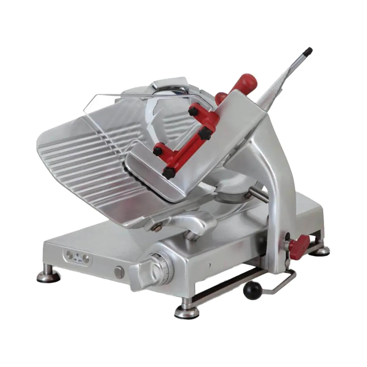 Omcan USA 38917 Meat Slicer, Gear Driven, Manual, 13" Aluminum Blade, 0‑0.55" Cut, 1/2 HP, 120V