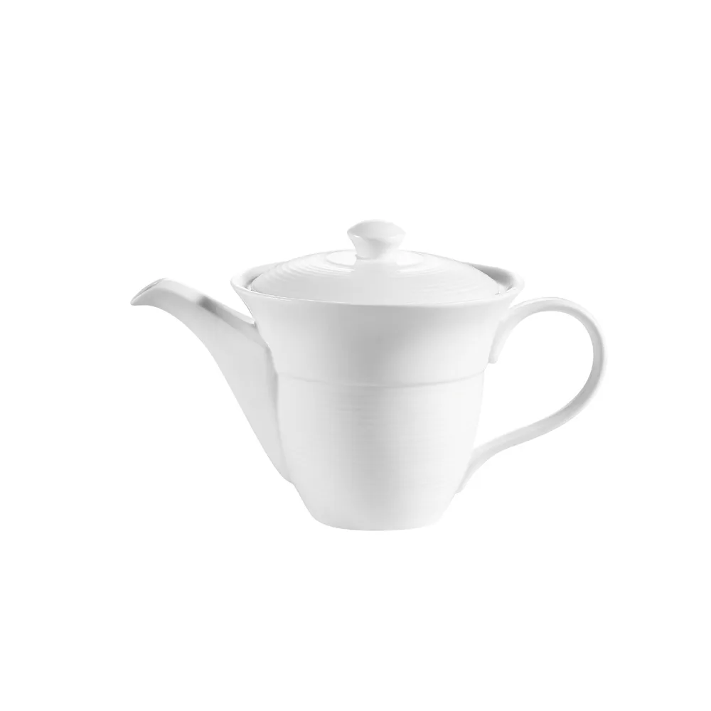 CACChina HMY-TPW16 Teapot, 16 Oz, 8-1/2"L x 5"W x 4-3/4"H, Porcelain, White, Lid - Dozen