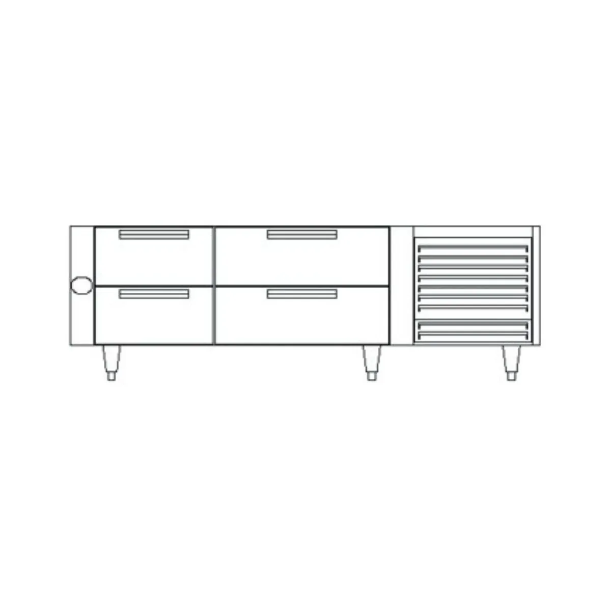 Garland US Range UN17C114 114" 8 Drawers Polar Cuisine Refrigerated Chef Base, Self-Contained
