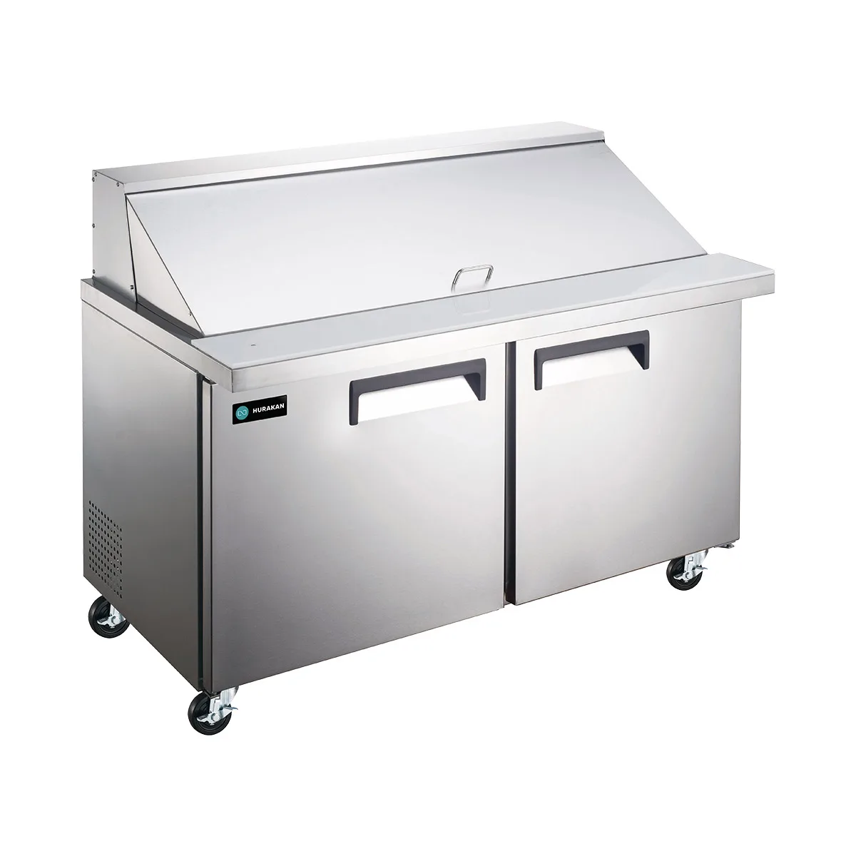 Hurakan HKN-SPMT48R2S 48" Mega Top Sandwich Prep Table, 2 Door, 9.5 cu. ft.