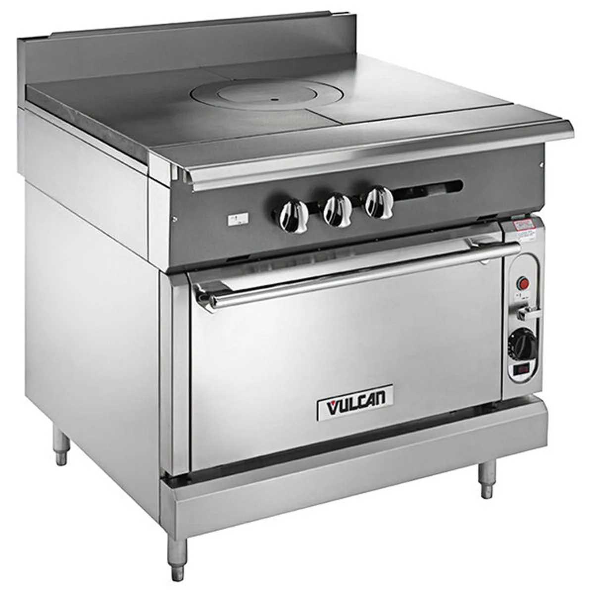 Vulcan V1FT36C 36" Gas Heavy Duty Range w/ (1) French Top, (1) Convection Oven, 77.000 BTU