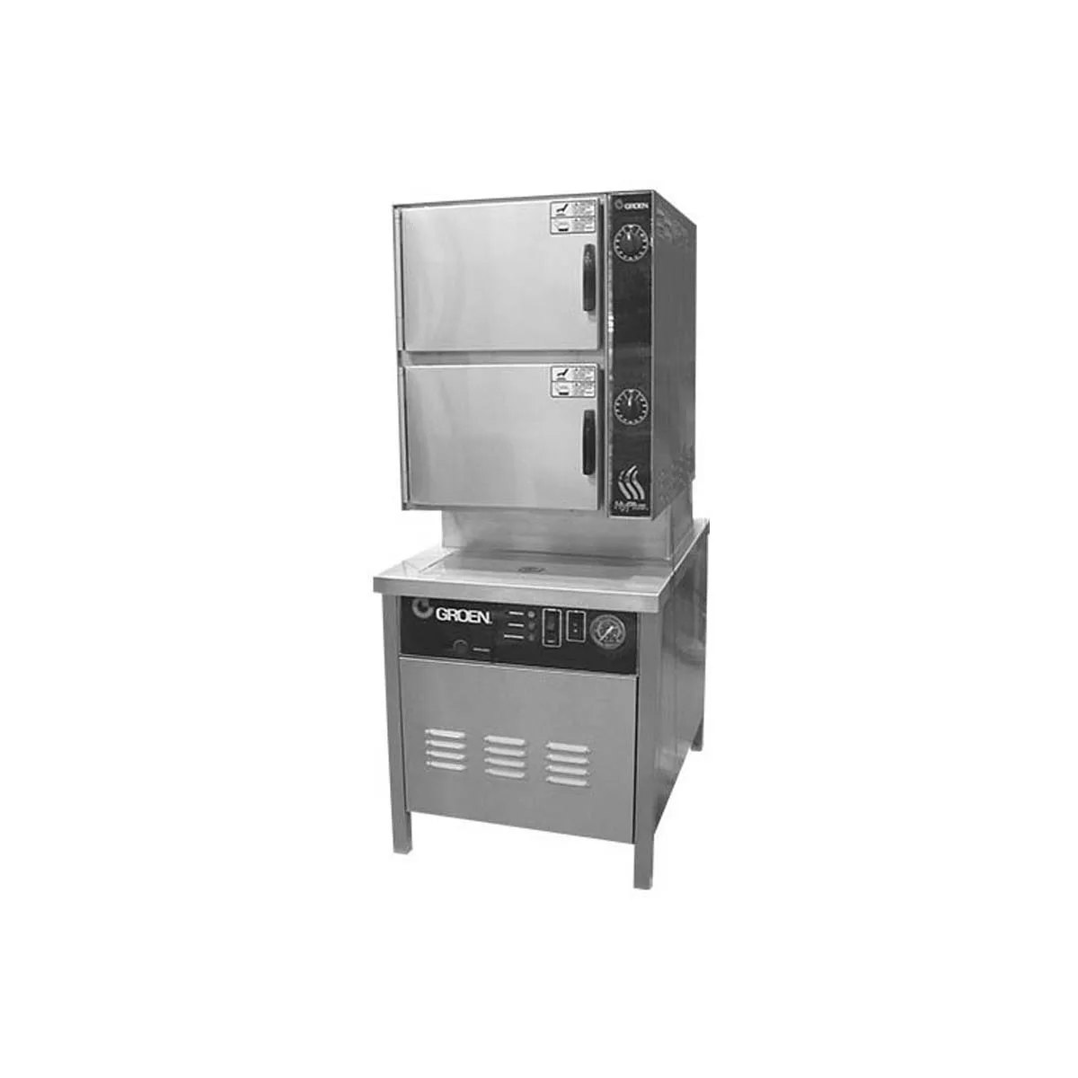 Groen HY-10SE-36 10 Pan Electric Pressureless Convection Steamer, (2) Stacked, 36" Cabinet
