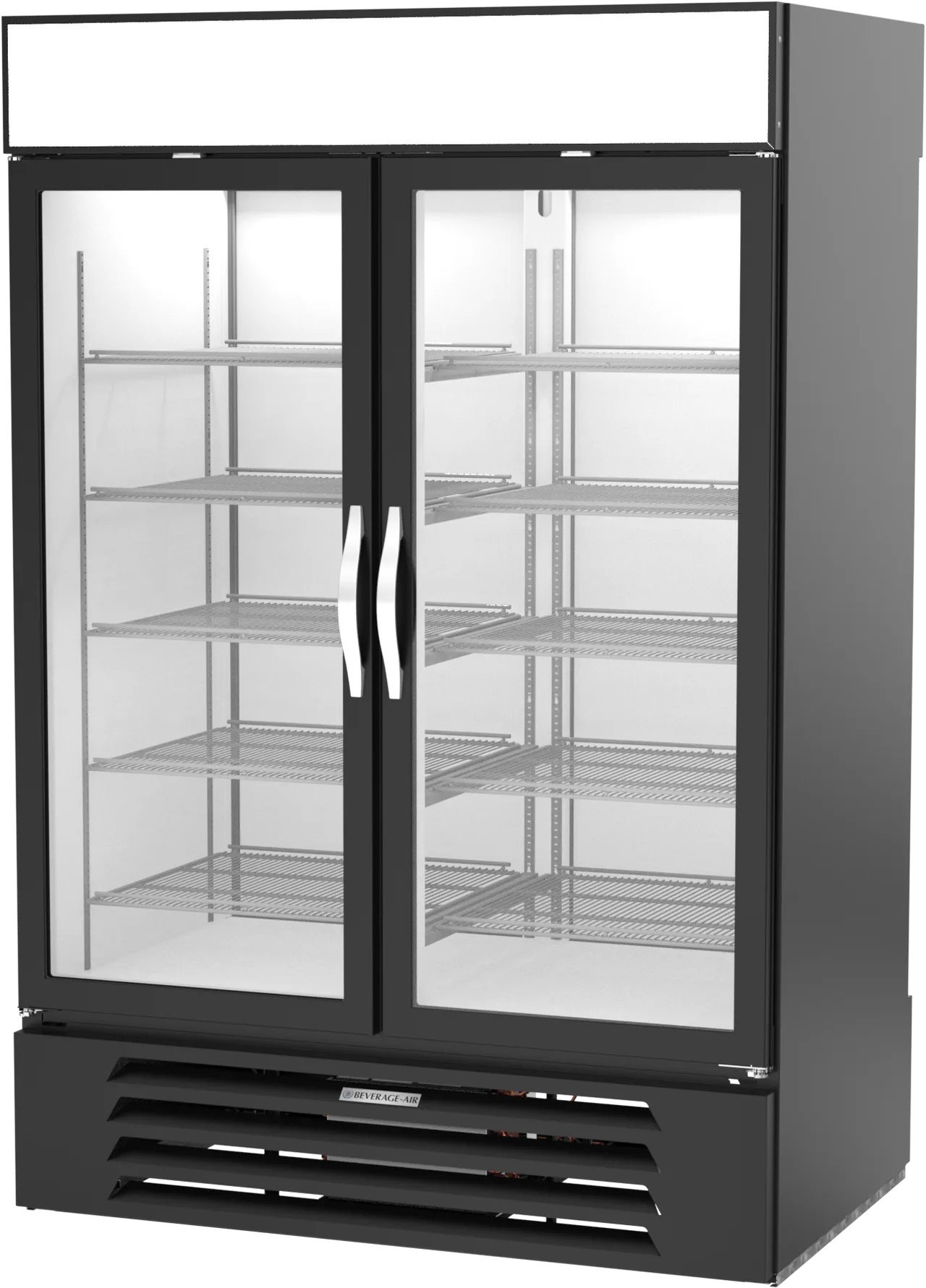 Beverage Air MMR49HC-1-B-PT 52" 2-Glass Door Merchandiser Refrigerator, 48.05 cu. ft., Black, R290