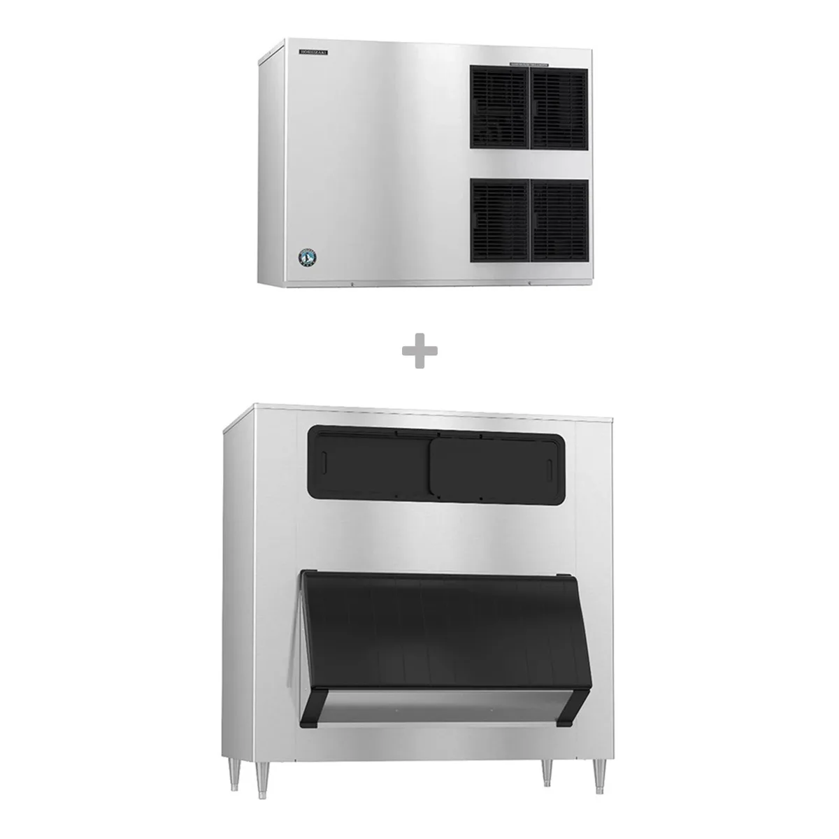 Hoshizaki KM-1900SAJ3/B-1500SS Air Cooled Crescent 1865 lb Ice Machine with Bin, 1500 lb Storage