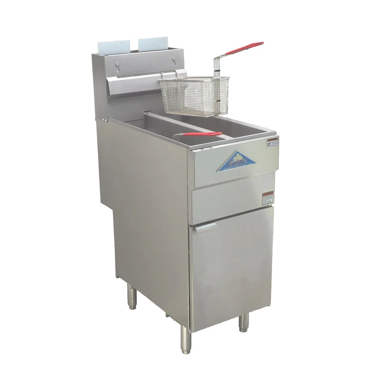 Comstock-Castle GF120T Full Pot Floor Model Natural Gas Fryer w/ (2) 25-lb Frypots, Thermostat