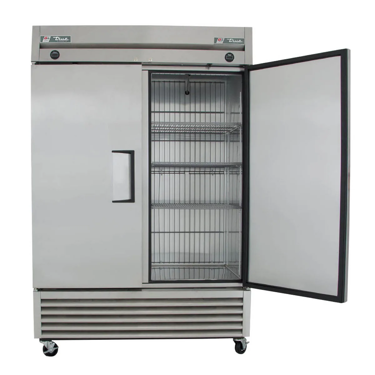 True T-49DT-HC 54" 2-Section Reach-In Refrigerator Freezer Combo w/ 2 Solid Doors
