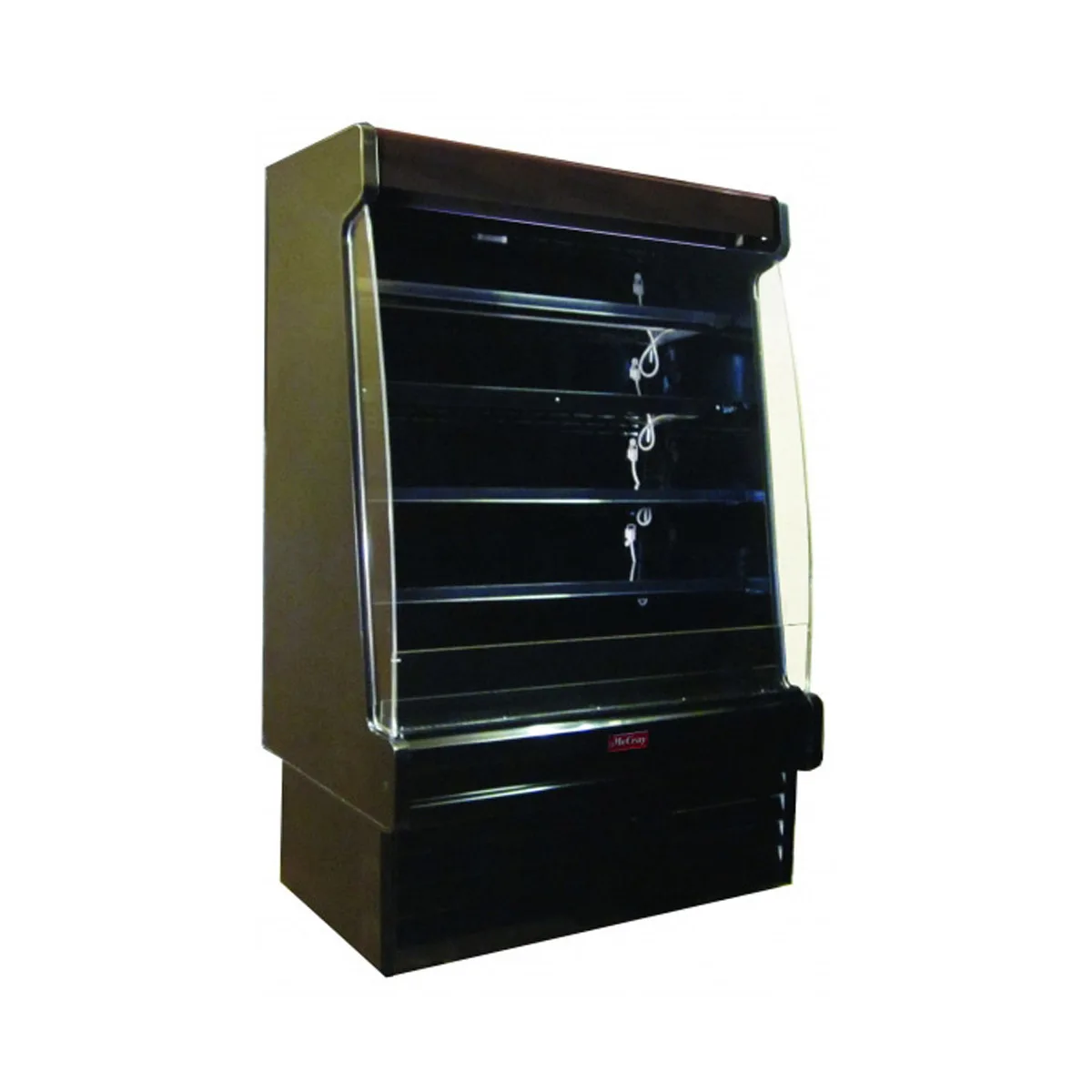 Howard-McCray SC-OM35E-5S-B-LED 63'' Vertical Packaged Meats Open Merhandiser in Black, Self-Contained
