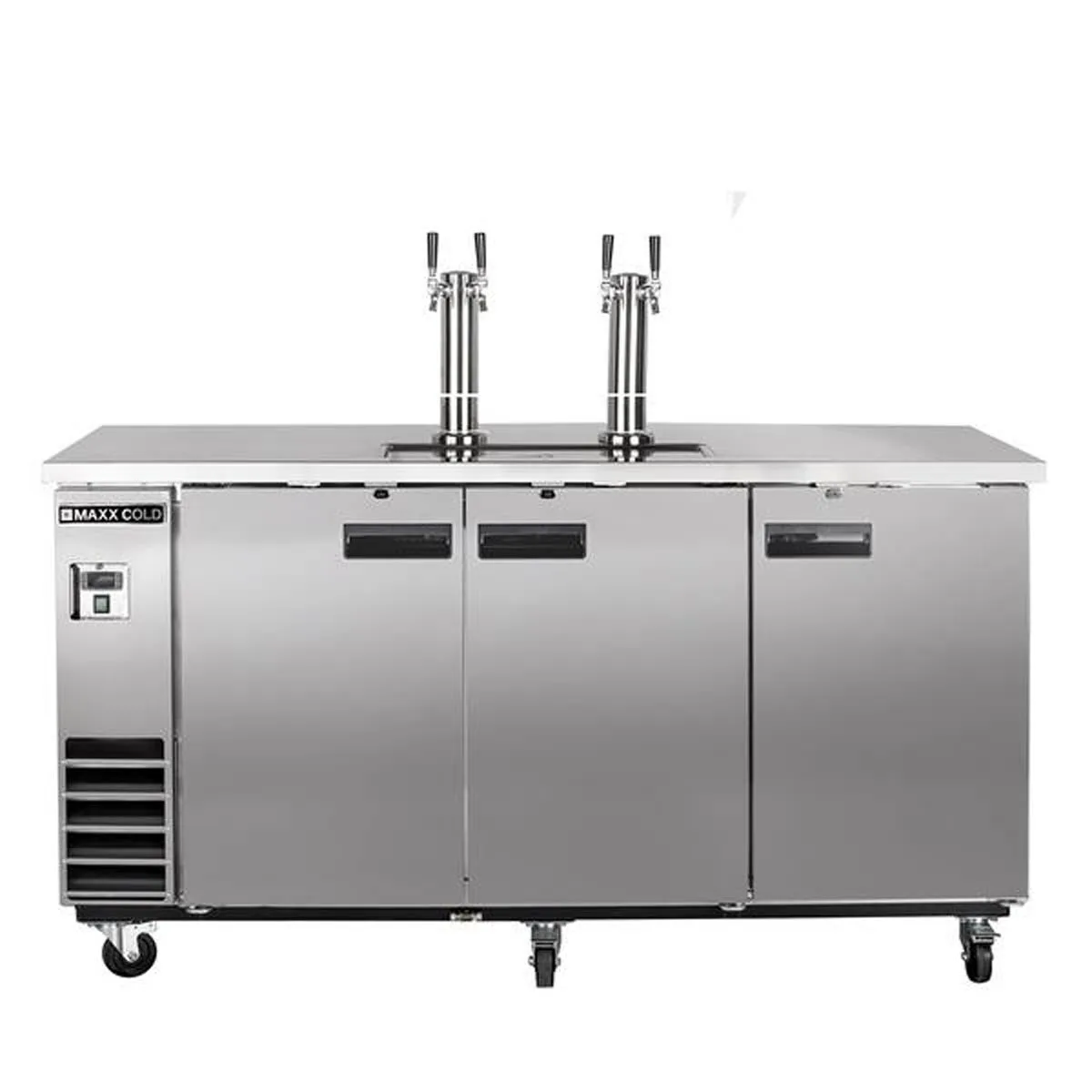 Maxx Cold MXBD72-2SHC 73" Draft Beer Cooler w/ 3 Kegs, 17.3 cu. ft., 2 Dual-Tap Towers