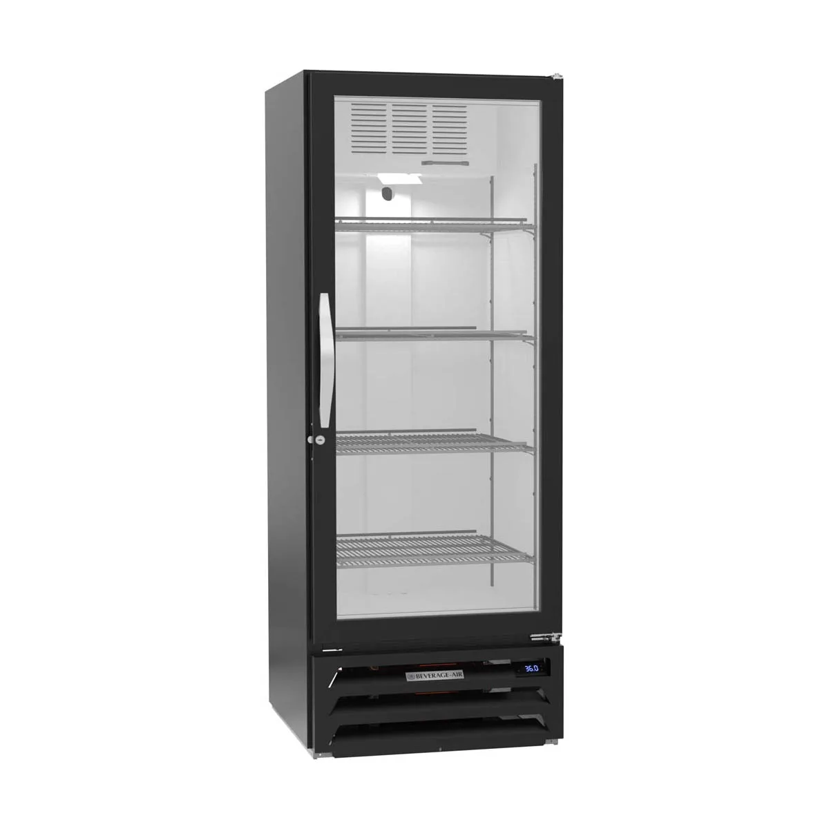 Beverage Air MMR12HC-1-B 24"1-Section Glass Door Merchandiser Refrigerator in Black, 12 cu. ft.
