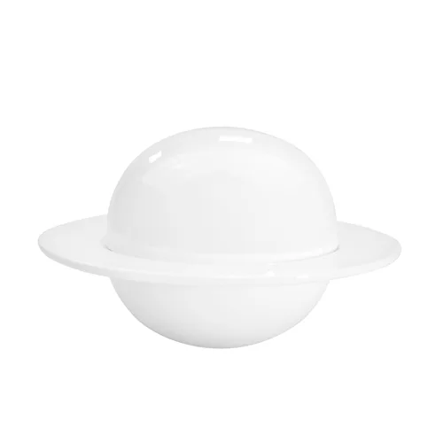 CAC China RCN-340 Soup Bowl Set, 8 oz 3‑1/4"×2‑3/8", 6‑1/4" Outer, 4"×2‑1/4" Lid, Porcelain - Set