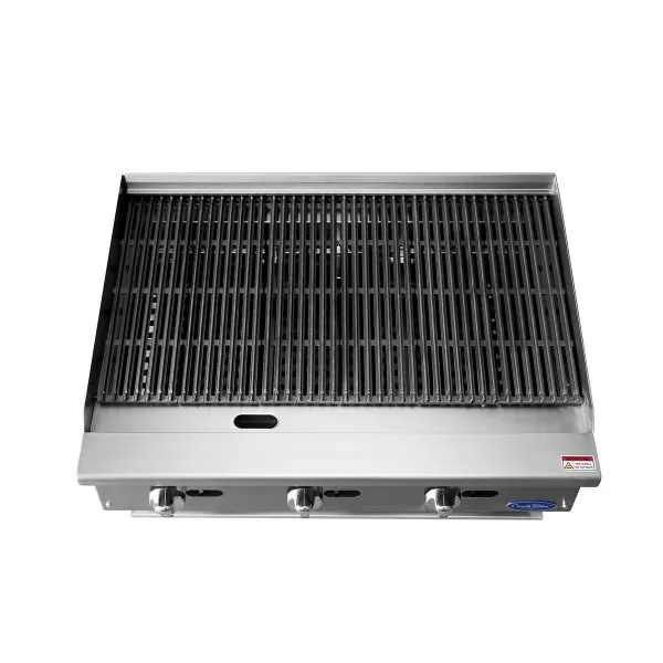 Atosa USA ATCB-36 36" Countertop Gas Charbroiler, (3) Stainless Steel Burners with Manual Controls