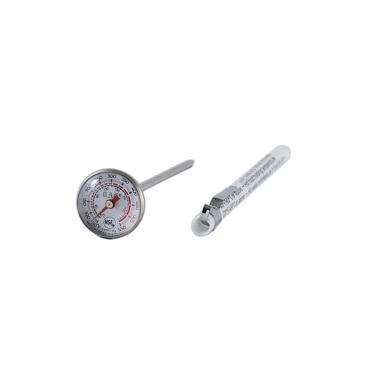 CAC China FPMT-P3 Equil Thermo Pocket Test Thermometer, 1" Dial, 5" Probe, 50-550°F, NSF - CCH-FPMT-P3