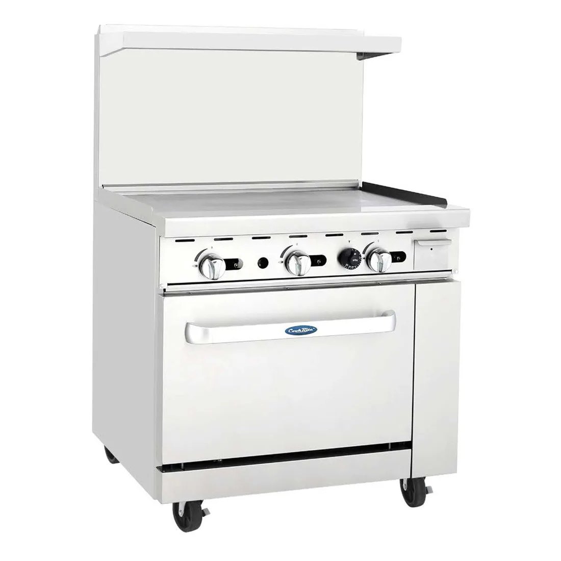 Atosa USA AGR-36G-NG 36" Natural Gas Restaurant Range w/ 36" Full Griddle, Oven Base, 102.000 BTU