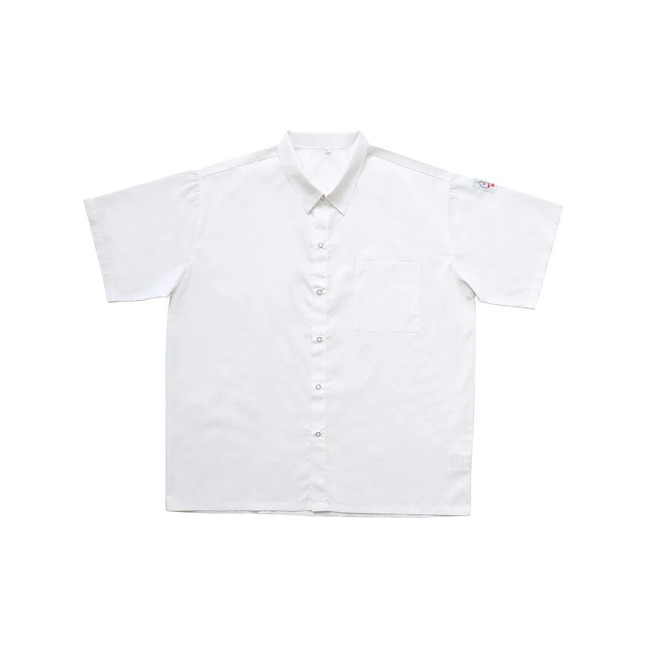 CAC China APST-9WM Chef's Pride Shirt, Medium, White, Snap Button Front
