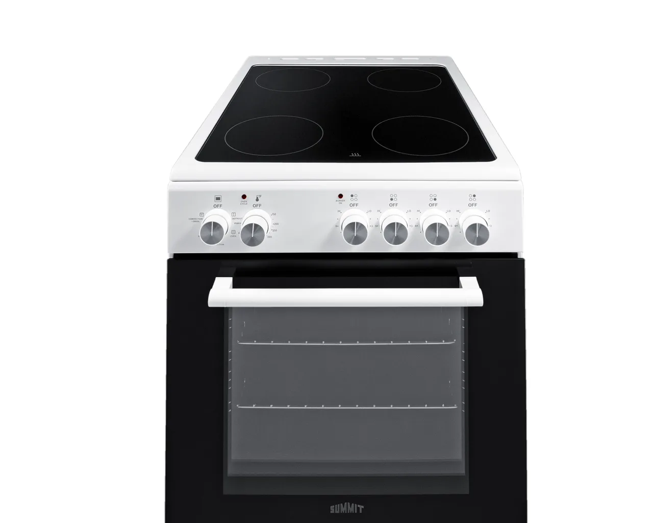 Summit REXT20W Electric Smooth-Top Range, 20"W, 1.87 Cu.Ft. Oven Capacity
