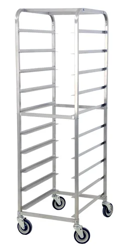 Omcan USA 13501 Stainless Steel Pan Rack w/ (10) Slides, 6" Spacing, 5" Casters