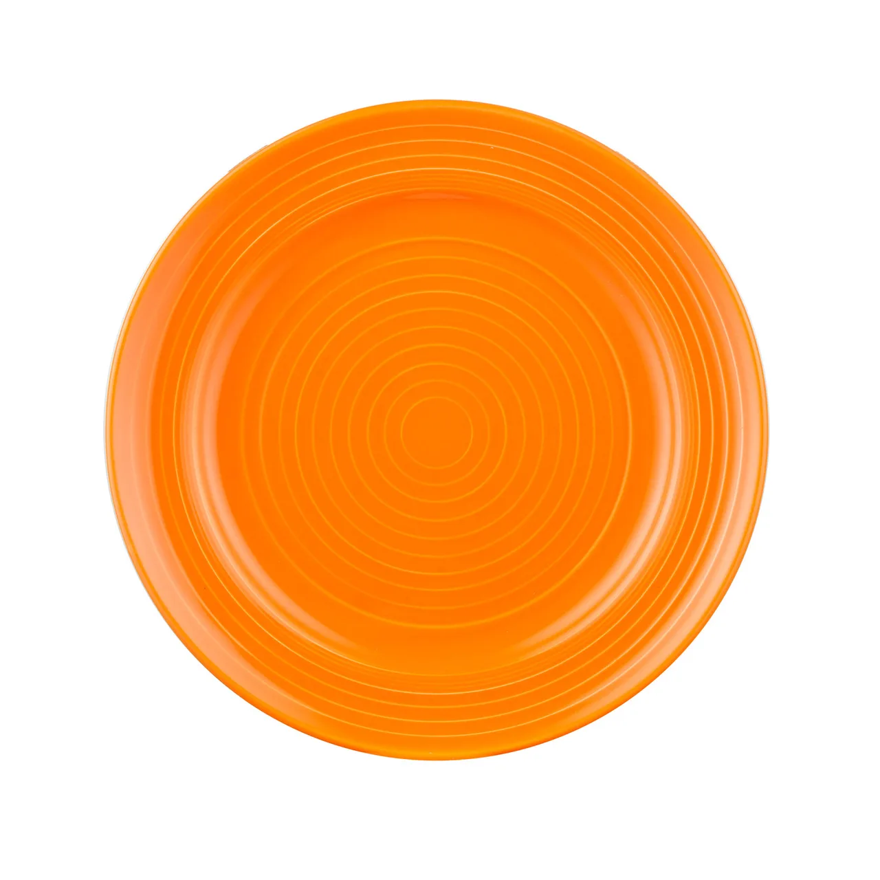CAC China TG-21-TNG Tango Plate, 12" Dia x 1-5/8" H Round Embossed Porcelain, Tangerine - Dozen