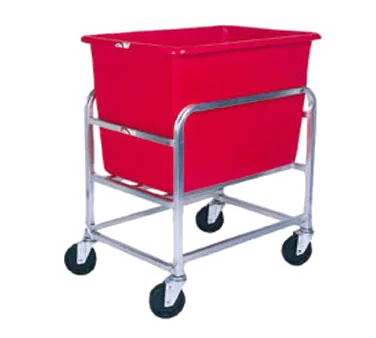 Winholt 30-6-SS-RD Stainless Steel Bulk Goods Cart w/ 6 Bushel Capacity, Red Polyethylene Tub