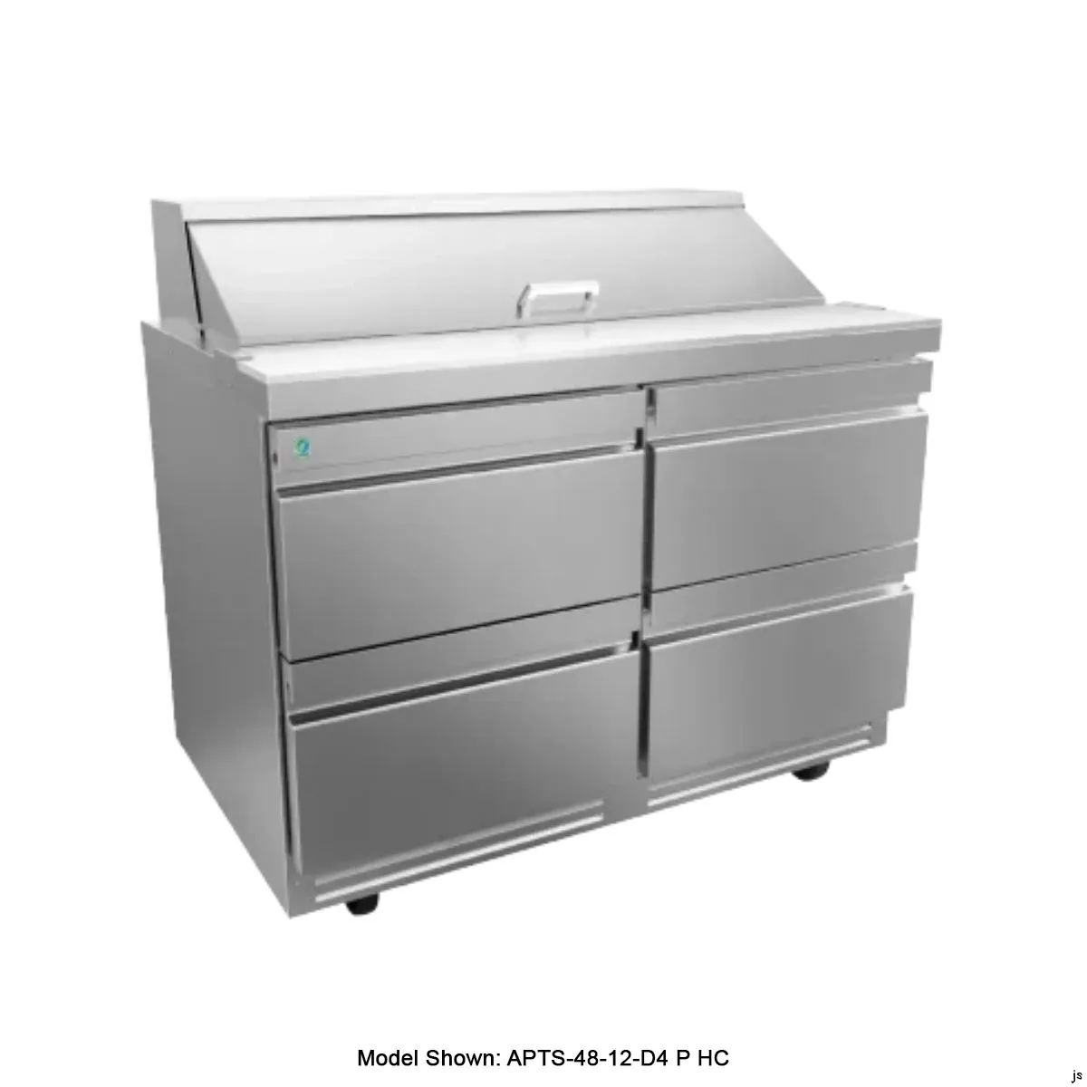 Asber APTM 48 18 D4 P 48" Mega Top Sandwich and Salad Prep Table, 4-Drawer, 18 Pans, Stainless Steel