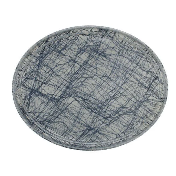 Cambro 2500277 - Oval Camtray Tray, 19-1/4" x 24" Gray Fiberglass, Dishwasher Safe, NSF