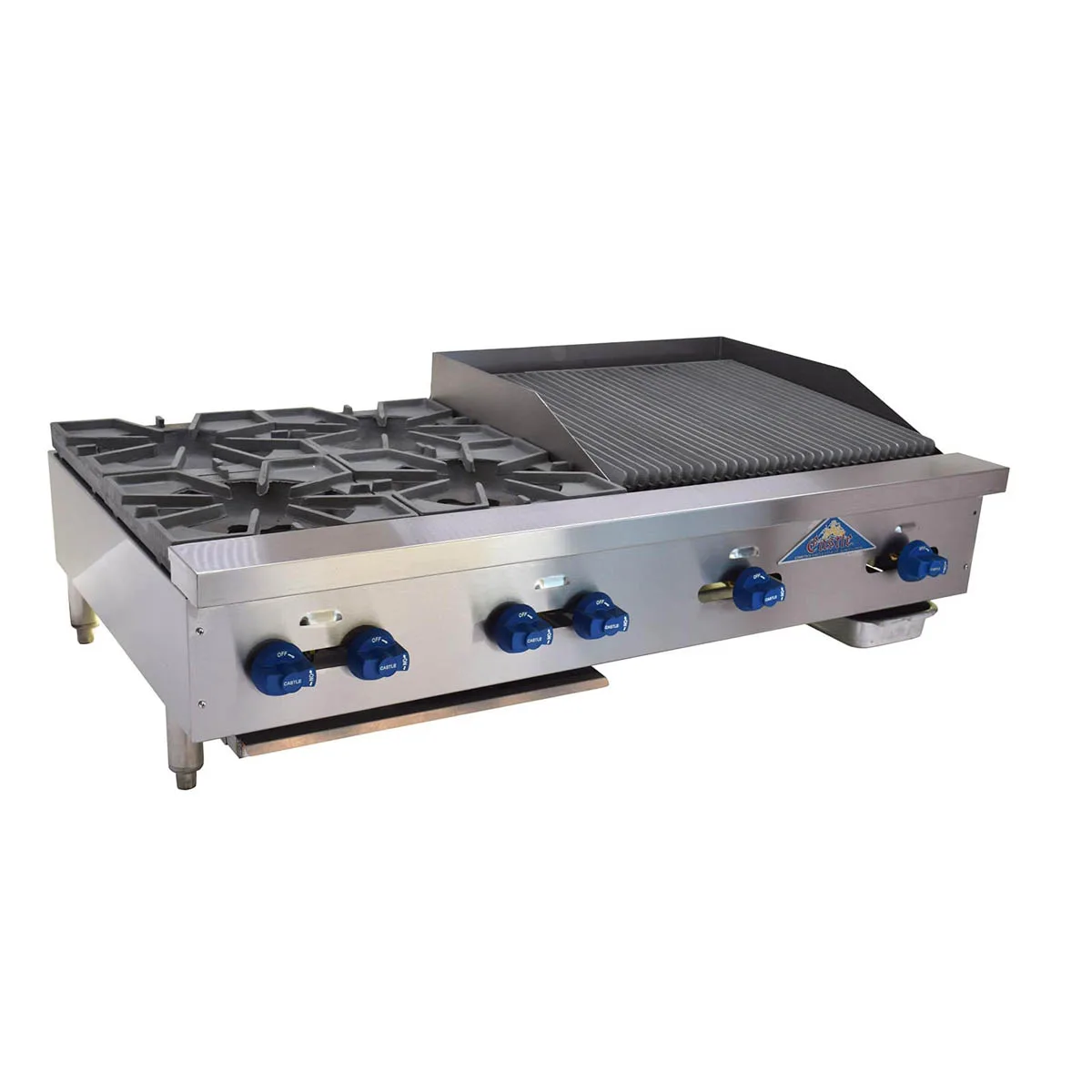 Comstock-Castle FHP48-2RB 48" Countertop Gas Radiant Charbroiler / Hotplate Combo, 174.000 BTU