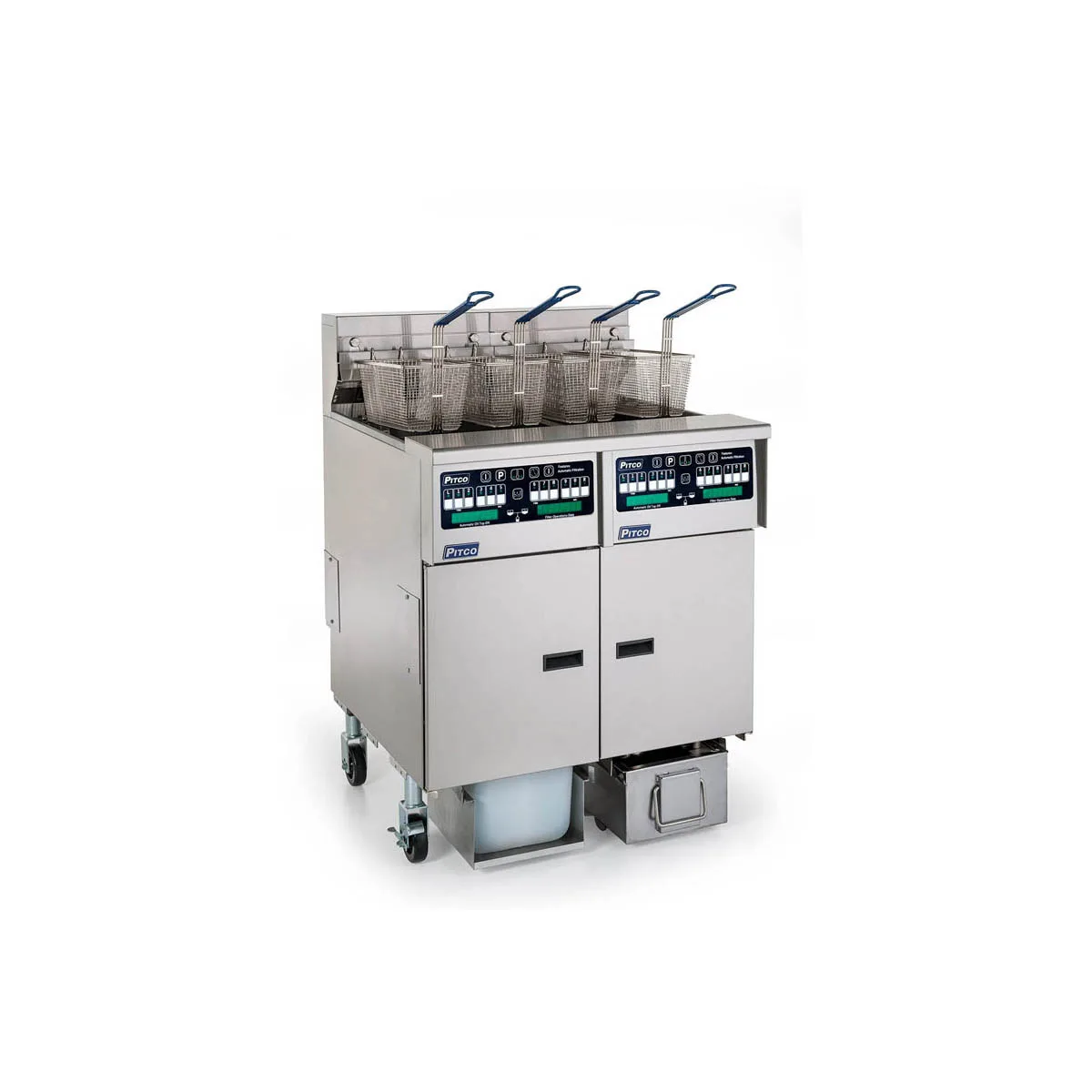 Pitco SSHLV14C/184/FD Multiple Battery Gas Fryer w/ (1) 32 lbs & (1) 42 lbs Frypots, Filter Drawer System