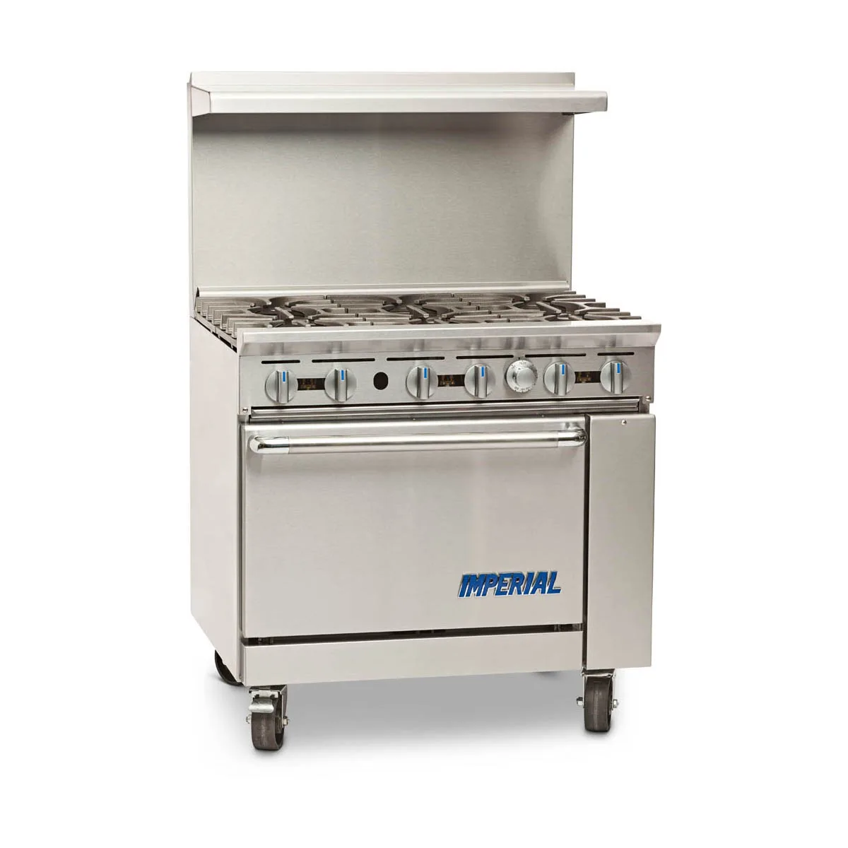 Imperial IR-6-XB 36" Gas Restaurant Range w/ (6) Open Burners, (1) Cabinet Base, 192.000 BTU