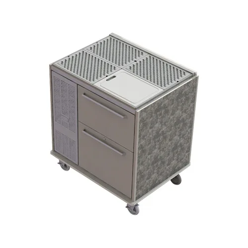 Perlick MOBS-BBS36C - Mobile Refrigerated Bar Cabinet, drainboard top, (2) drawers, laminated exterior