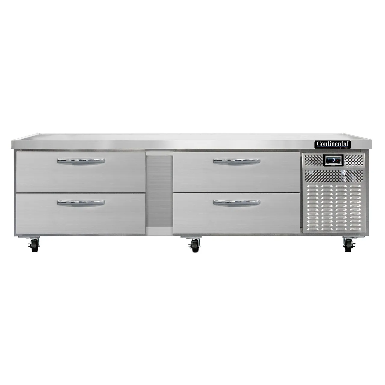 Continental Refrigerator D84GFN 84" 4 Drawers Freezer Griddle Stand Chef Base w/ Marine Edge