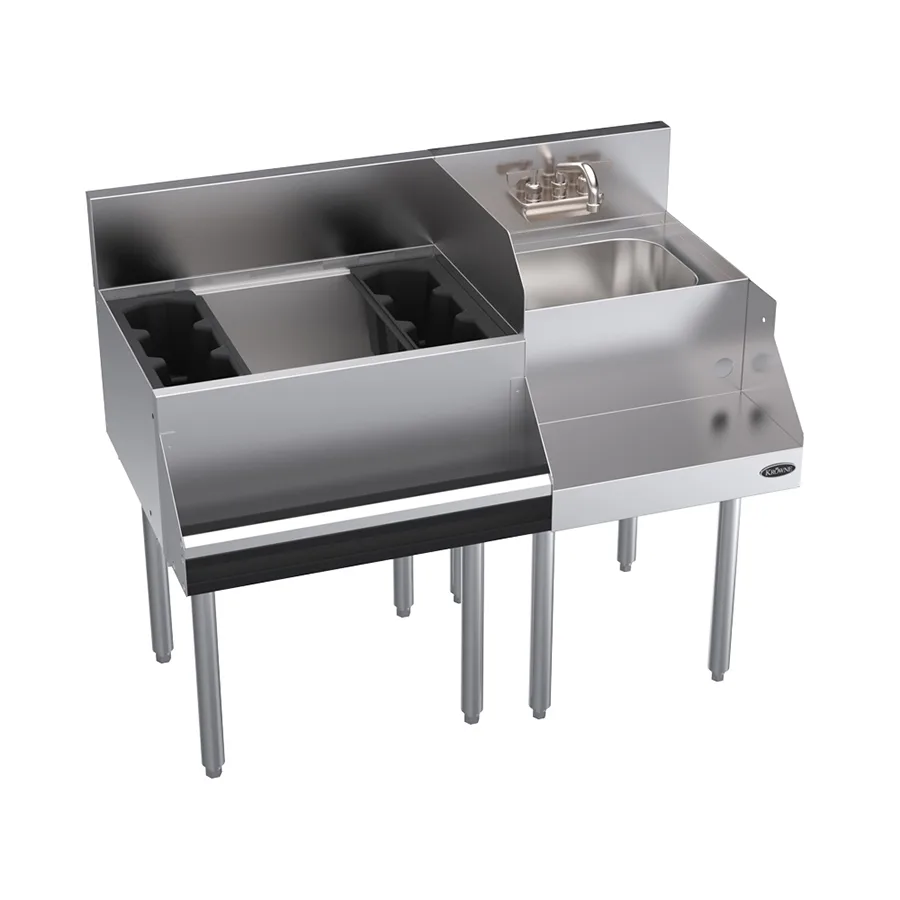 Krowne KR24-W42L-10 42" Blender Station Underbar Ice Bin/Cocktail Station w/ 10 Circuit - 74 lbs / Left