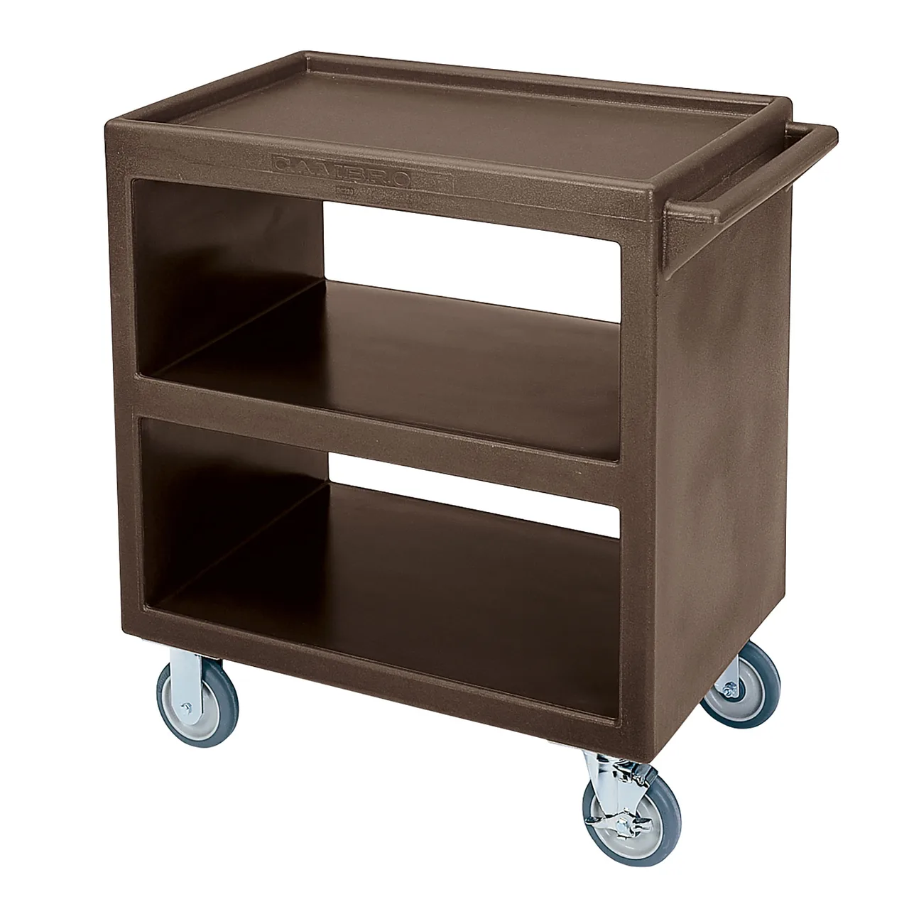 Cambro SC230S131 NSF Dark Brown Polyethylene 3-Shelf Service Cart - 33.25" x 20" x 34.63"