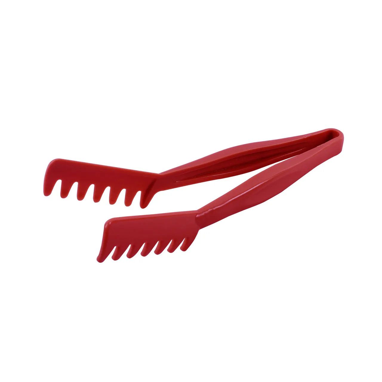 CAC China STKU-11R - Spaghetti Tongs, 11" Red Plastic, Easy Grip Handles for Pasta
