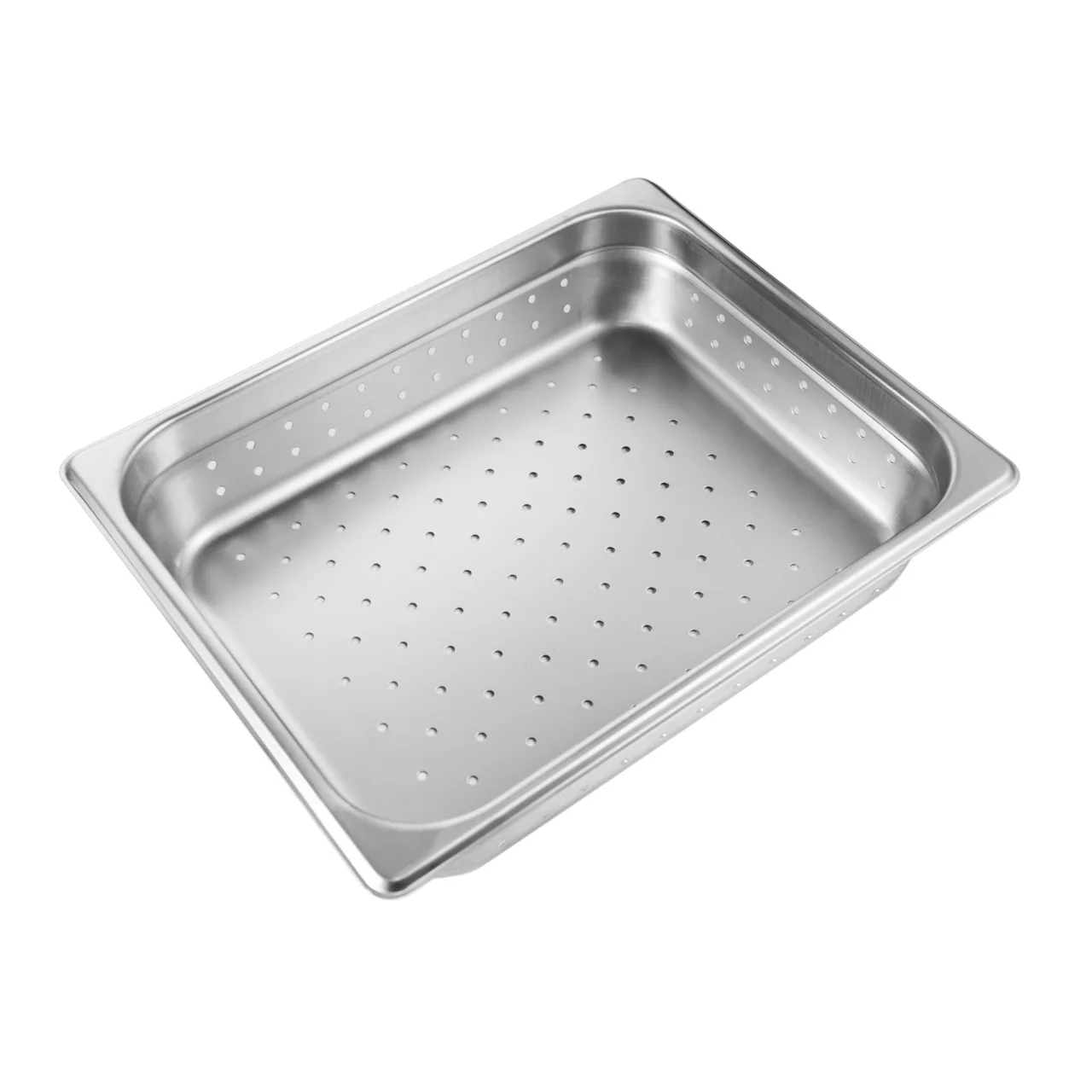 CAC China SSPH-25-2P Stainless Steel Steam Pan, 1/2-size, 2-1/2" deep, Perforated, Dishwasher Safe