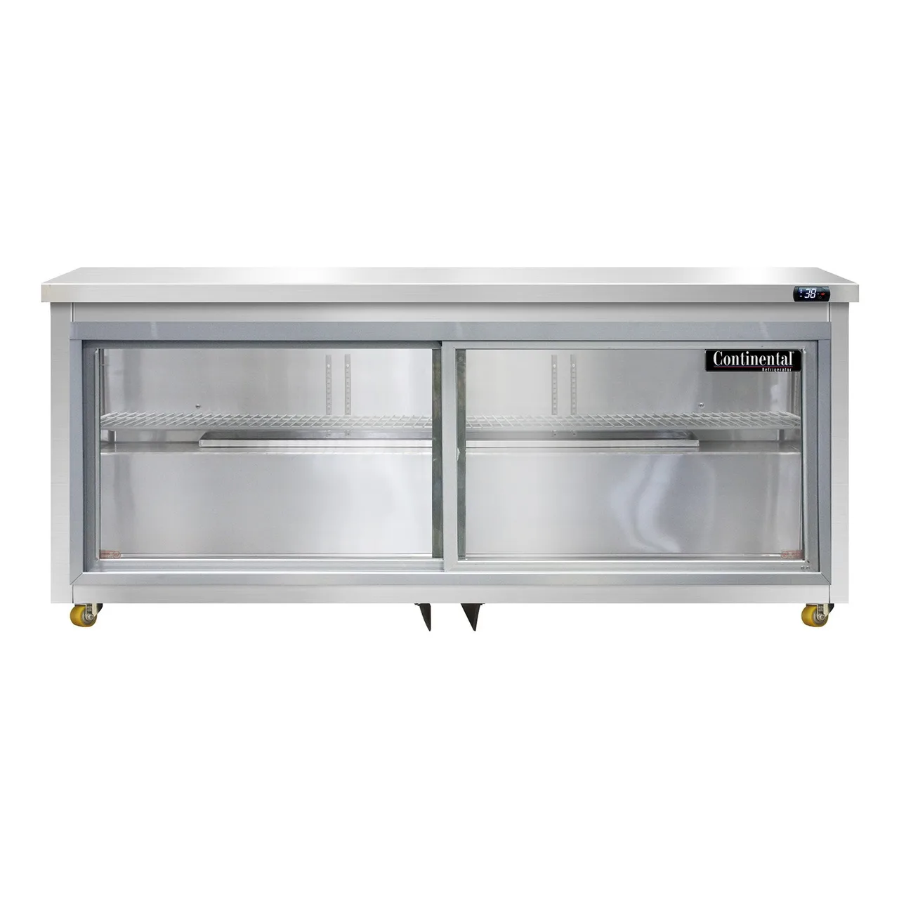 Continental Refrigerator SW72NSGD-U 72" Undercounter Refrigerator w/ 3 Sliding Glass Doors