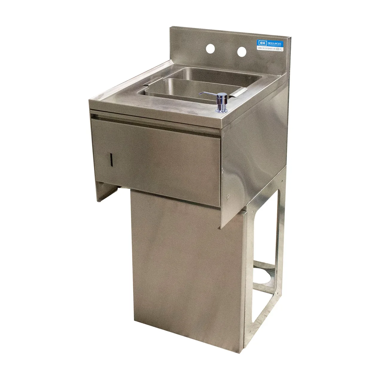 BK Resources UBB-18-1012HST-12-PG Underbar Sink Units, 1 Compartment with Soap & Towel Dispenser