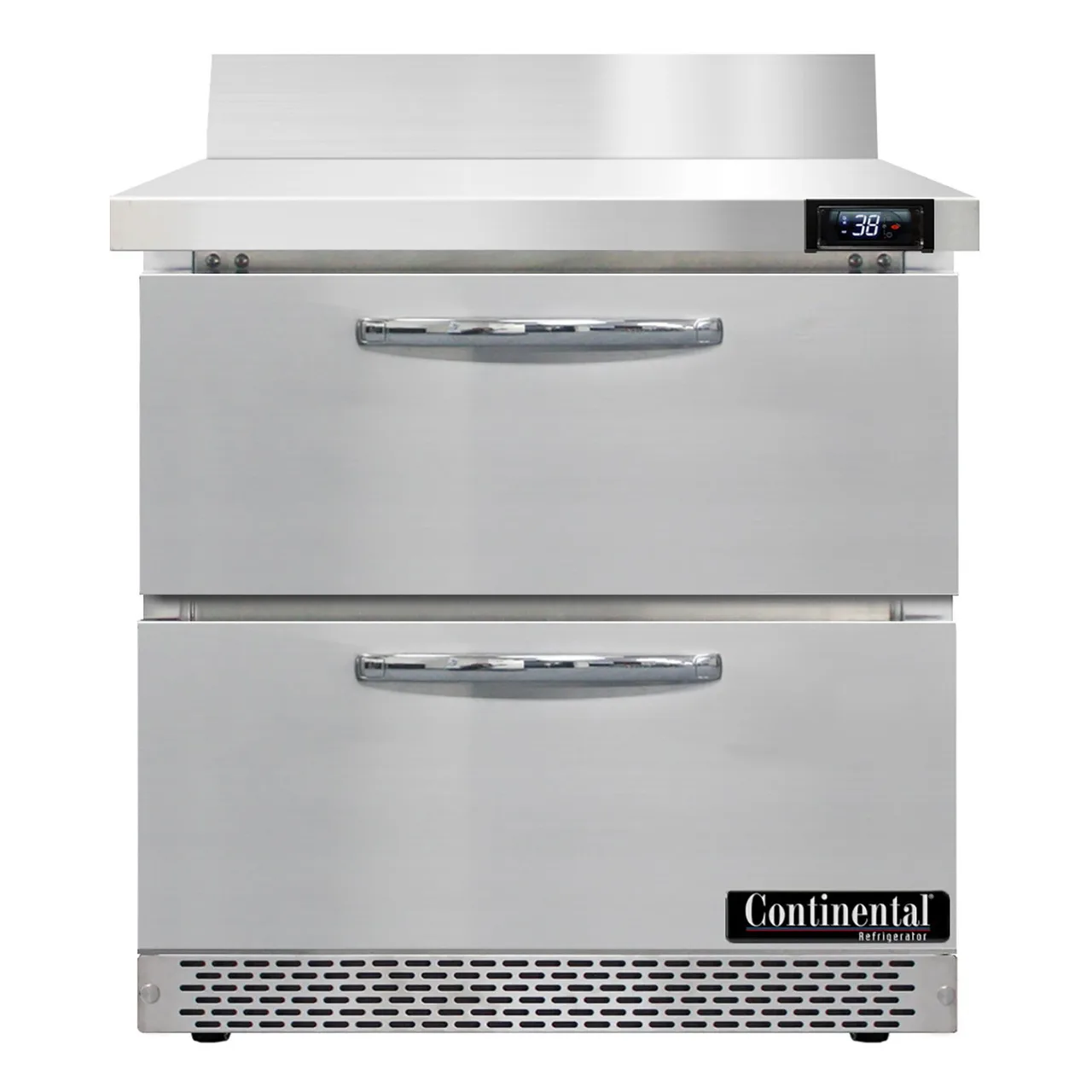 Continental Refrigerator SW32NBS-FB-D 32" 1-Section WorkTop Refrigerator w/ 2 Drawers, 9 cu. ft.