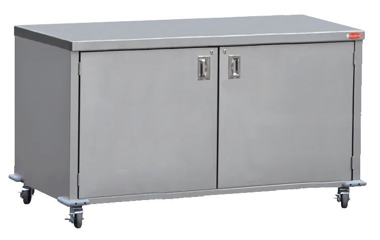 Steril-Sil ENC60-FLAT Stainless Steel Enclosed Mobile Counter with Flat Work Top