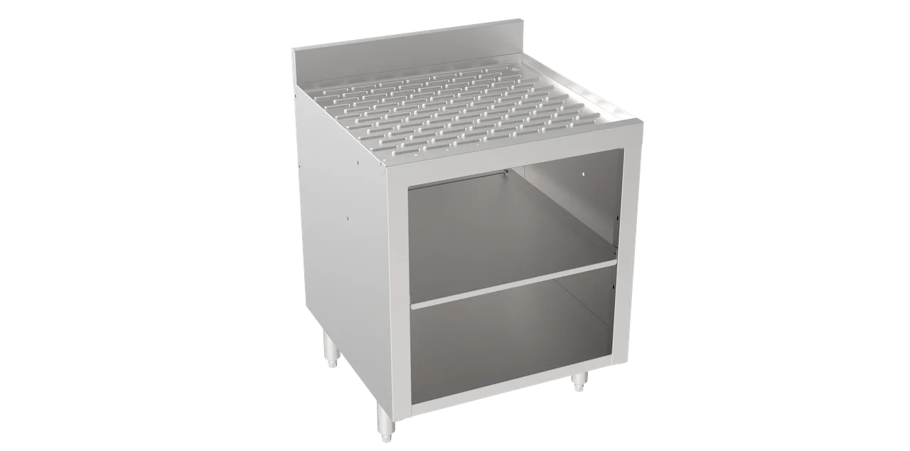 Krowne 18-GSB3 Silver Series Glass Rack Storage Cabinet with 2 Levels of Storage (Midshelf Included)