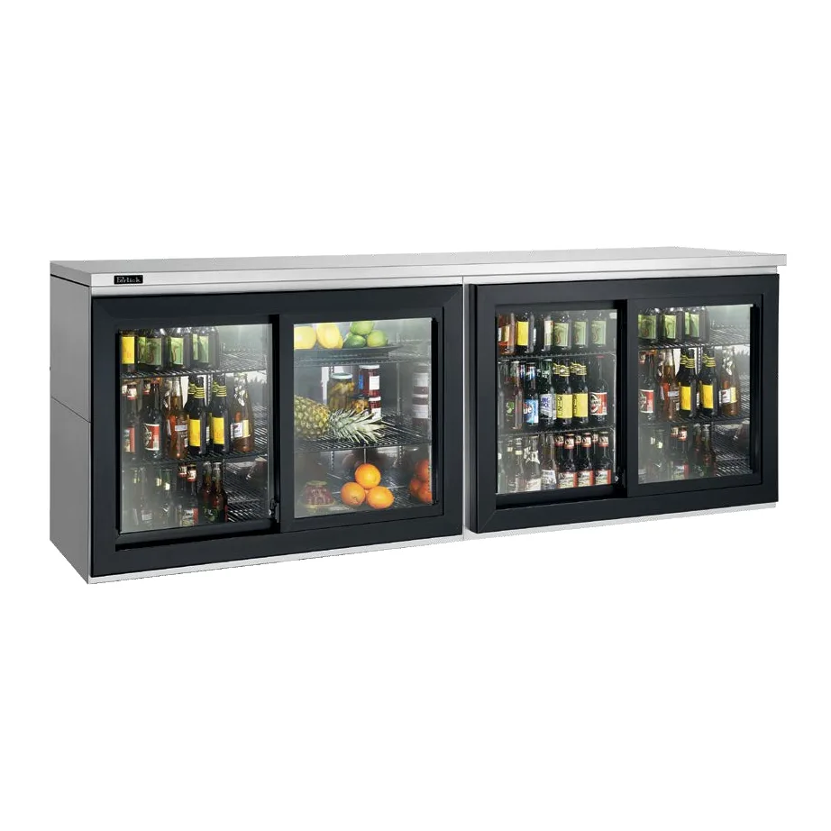 Perlick SDBR96 Refrigerated Back Bar Cabinet w/ 32.6 Cu Ft, 4 Sliding Glass Doors, Remote, 120V