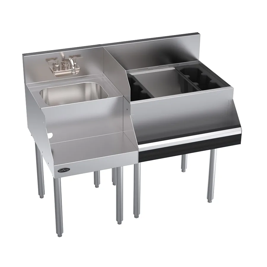 Krowne KR24-W42R-10 42" Blender Station Underbar Ice Bin/Cocktail Station w/ 10 Circuit - 74 lbs / Right