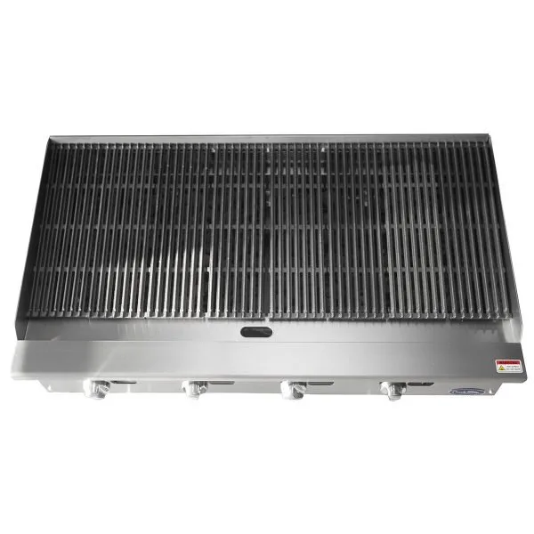 Atosa USA ATCB-48 48" Countertop Gas Charbroiler, (4) Stainless Steel Burners with Manual Controls