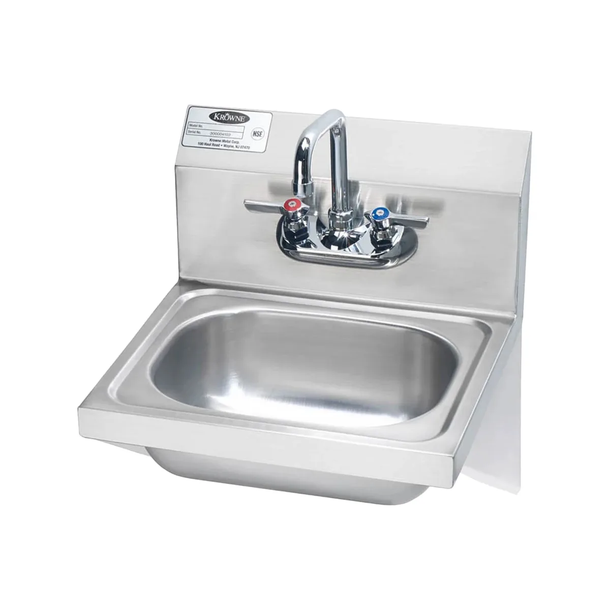 Krowne HS-10 15" Wall Mounted Hand Sink with Faucet - 20 gauge