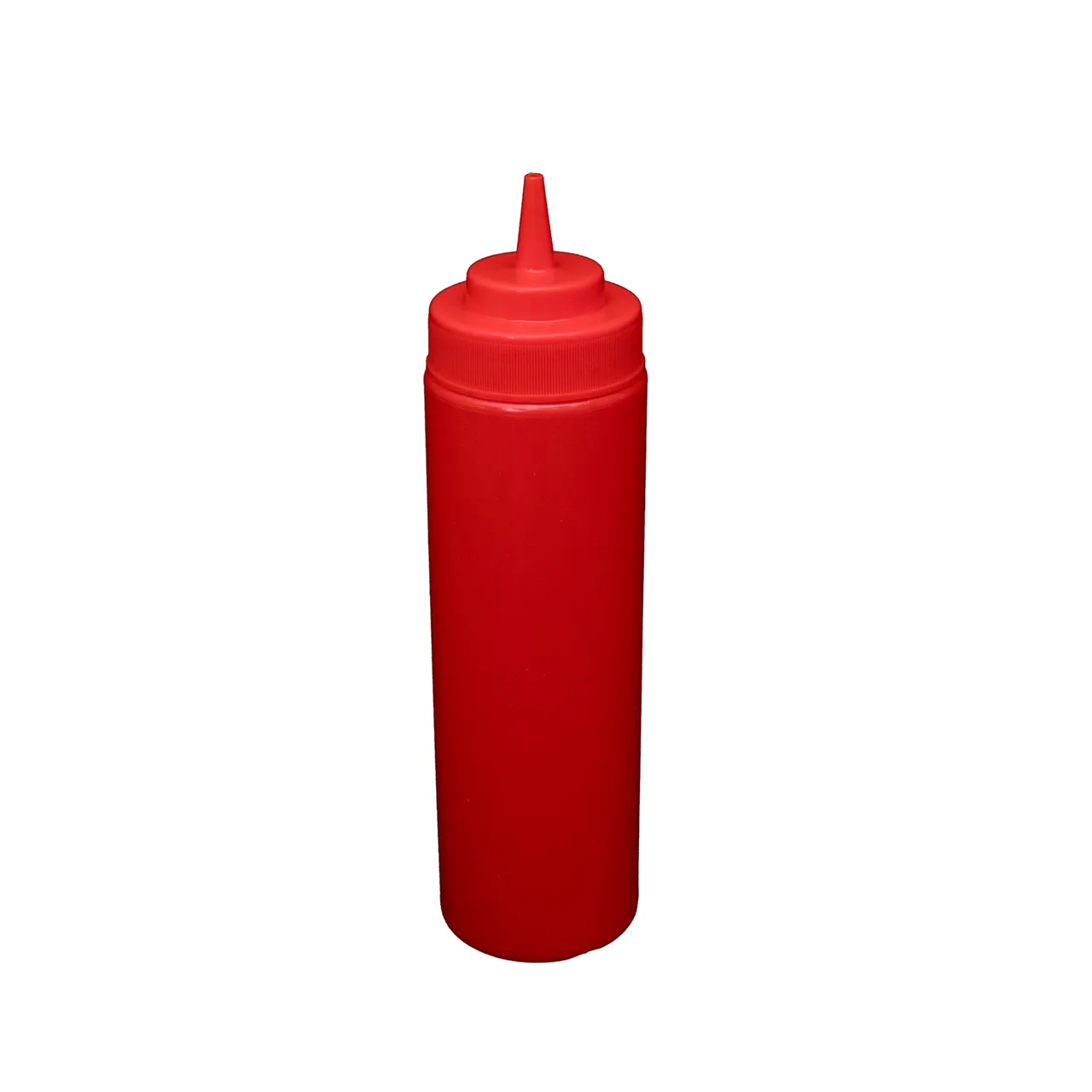 CAC China SQBT-W-24R - 24 oz Red Plastic Squeeze Bottle, Wide‑Mouth Open Tip, BPA‑Free, 6/Pack