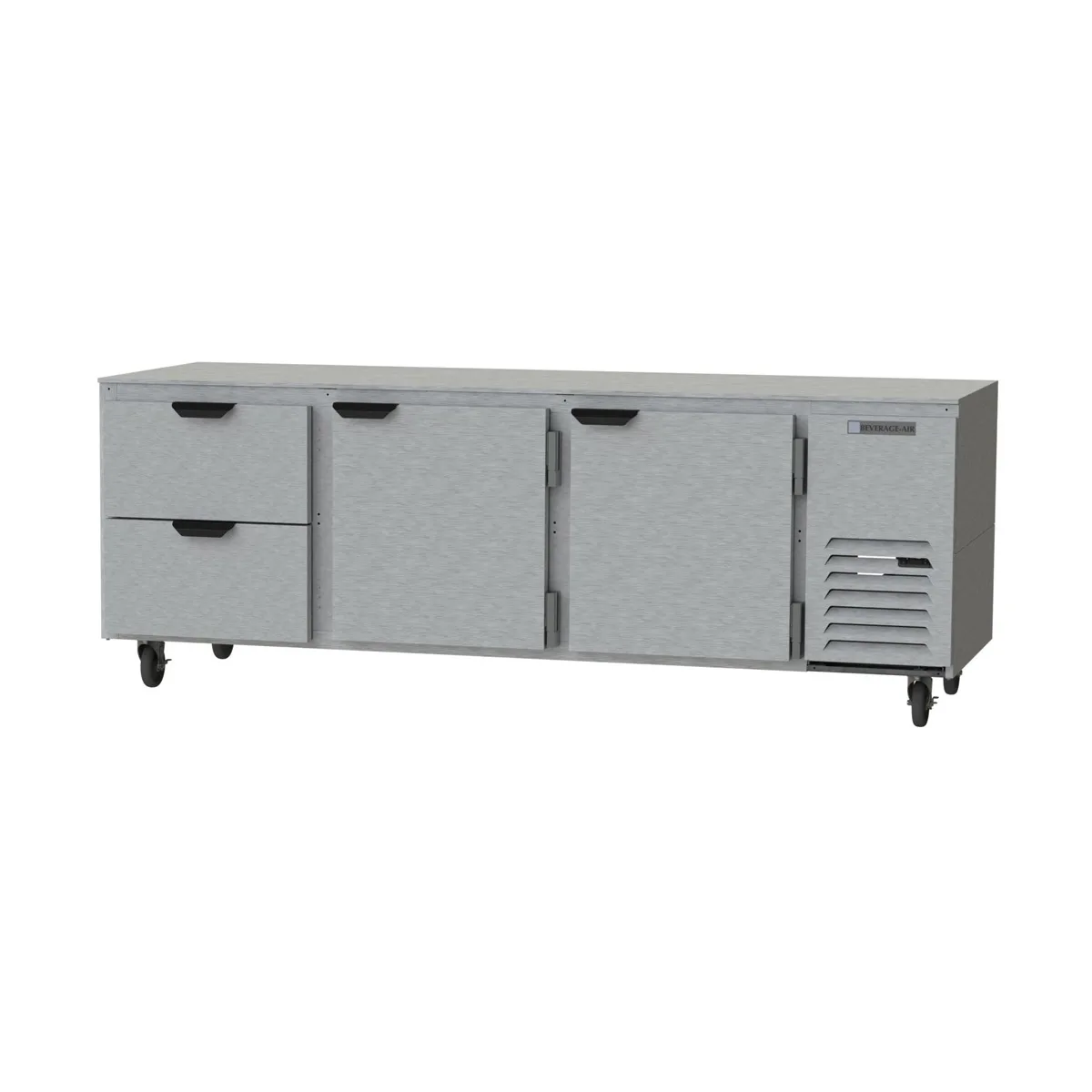 Beverage Air UCRD93AHC-2 93" Three Section Undercounter Refrigerator w/ 2 Drawers & 2 Doors