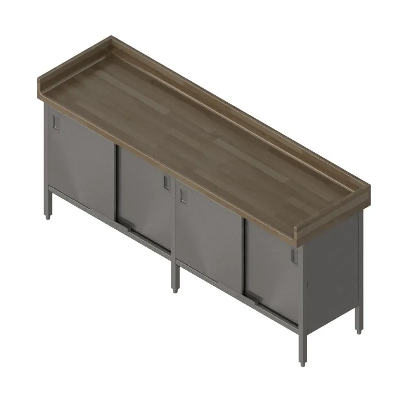 John Boos EBSW7R43-30144 Work Table, Cabinet Base with Sliding Doors